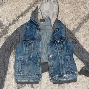 American Eagle Sweatshirt Jean Jacket